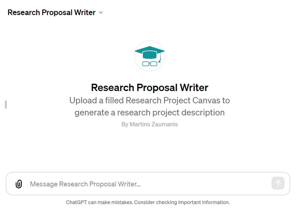 ChatGPT Research Proposal Writer using Research Project Canvas